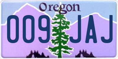 OR license plate 009JAJ