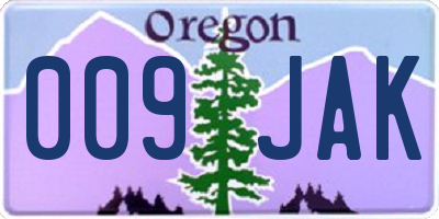 OR license plate 009JAK