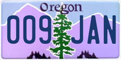 OR license plate 009JAN