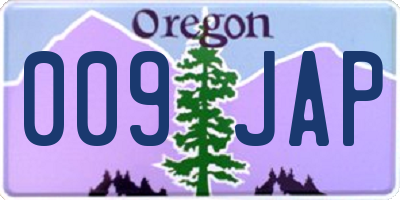 OR license plate 009JAP