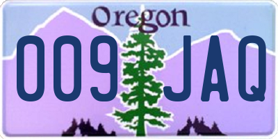 OR license plate 009JAQ