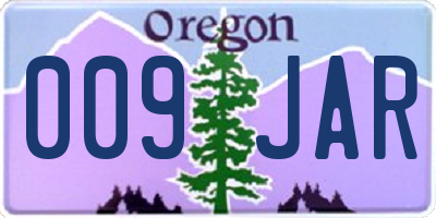 OR license plate 009JAR
