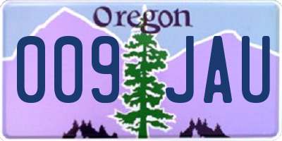 OR license plate 009JAU
