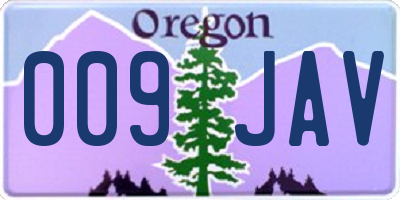 OR license plate 009JAV