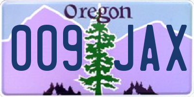 OR license plate 009JAX