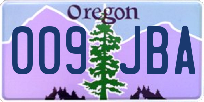 OR license plate 009JBA