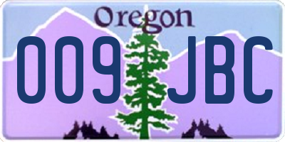 OR license plate 009JBC