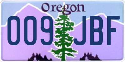 OR license plate 009JBF