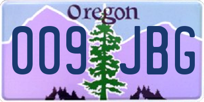 OR license plate 009JBG