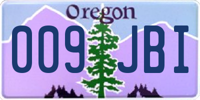 OR license plate 009JBI