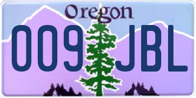 OR license plate 009JBL