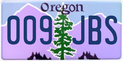 OR license plate 009JBS