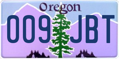 OR license plate 009JBT