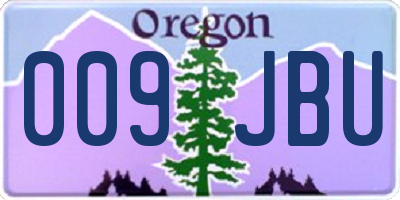 OR license plate 009JBU