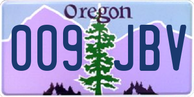 OR license plate 009JBV