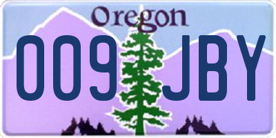 OR license plate 009JBY