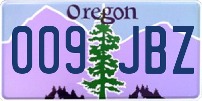 OR license plate 009JBZ
