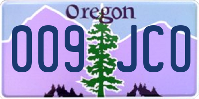 OR license plate 009JCO