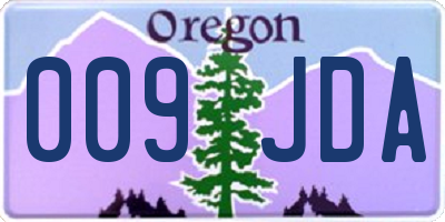 OR license plate 009JDA