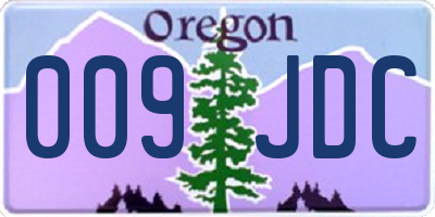 OR license plate 009JDC