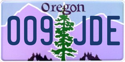 OR license plate 009JDE