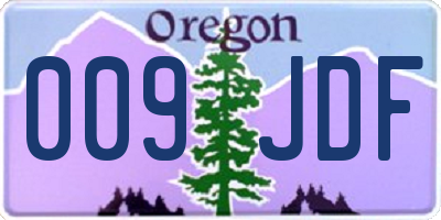 OR license plate 009JDF