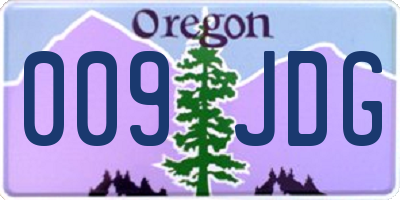 OR license plate 009JDG