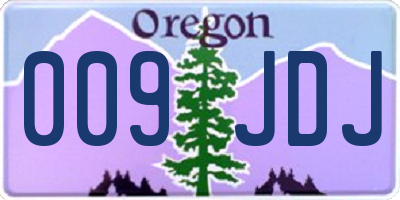 OR license plate 009JDJ