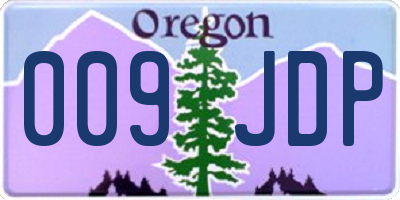 OR license plate 009JDP