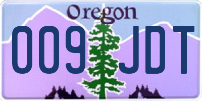 OR license plate 009JDT