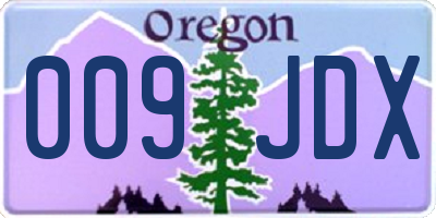 OR license plate 009JDX
