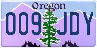 OR license plate 009JDY