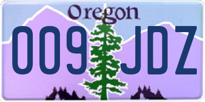 OR license plate 009JDZ