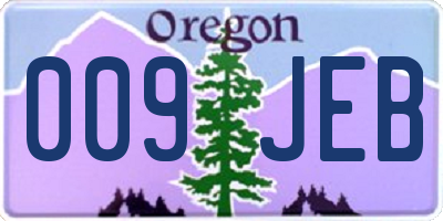OR license plate 009JEB