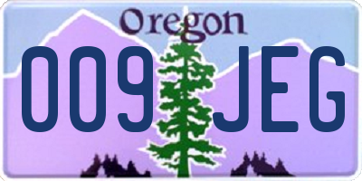 OR license plate 009JEG