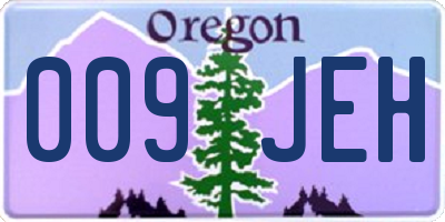 OR license plate 009JEH