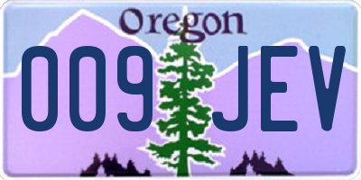 OR license plate 009JEV