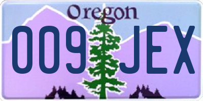 OR license plate 009JEX