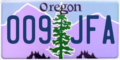 OR license plate 009JFA