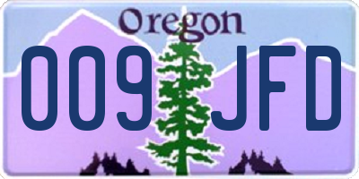 OR license plate 009JFD