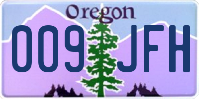 OR license plate 009JFH
