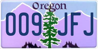 OR license plate 009JFJ