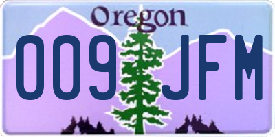 OR license plate 009JFM