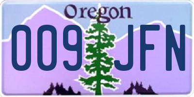 OR license plate 009JFN