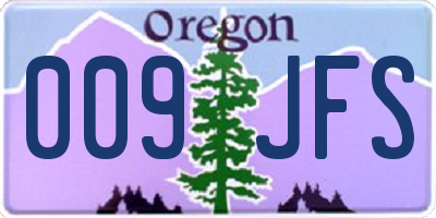 OR license plate 009JFS