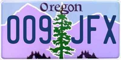 OR license plate 009JFX