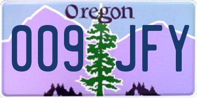 OR license plate 009JFY