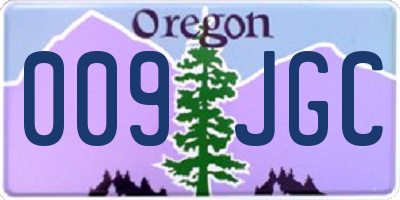 OR license plate 009JGC