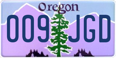 OR license plate 009JGD