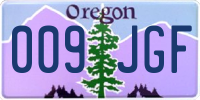 OR license plate 009JGF